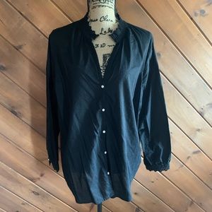 Lace Trim Split-Neck Shirt – Old Navy